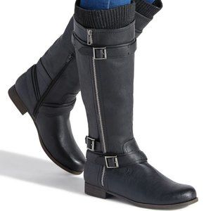 Kadijah Wraparound Buckle Boot Black Tall and warm Boots